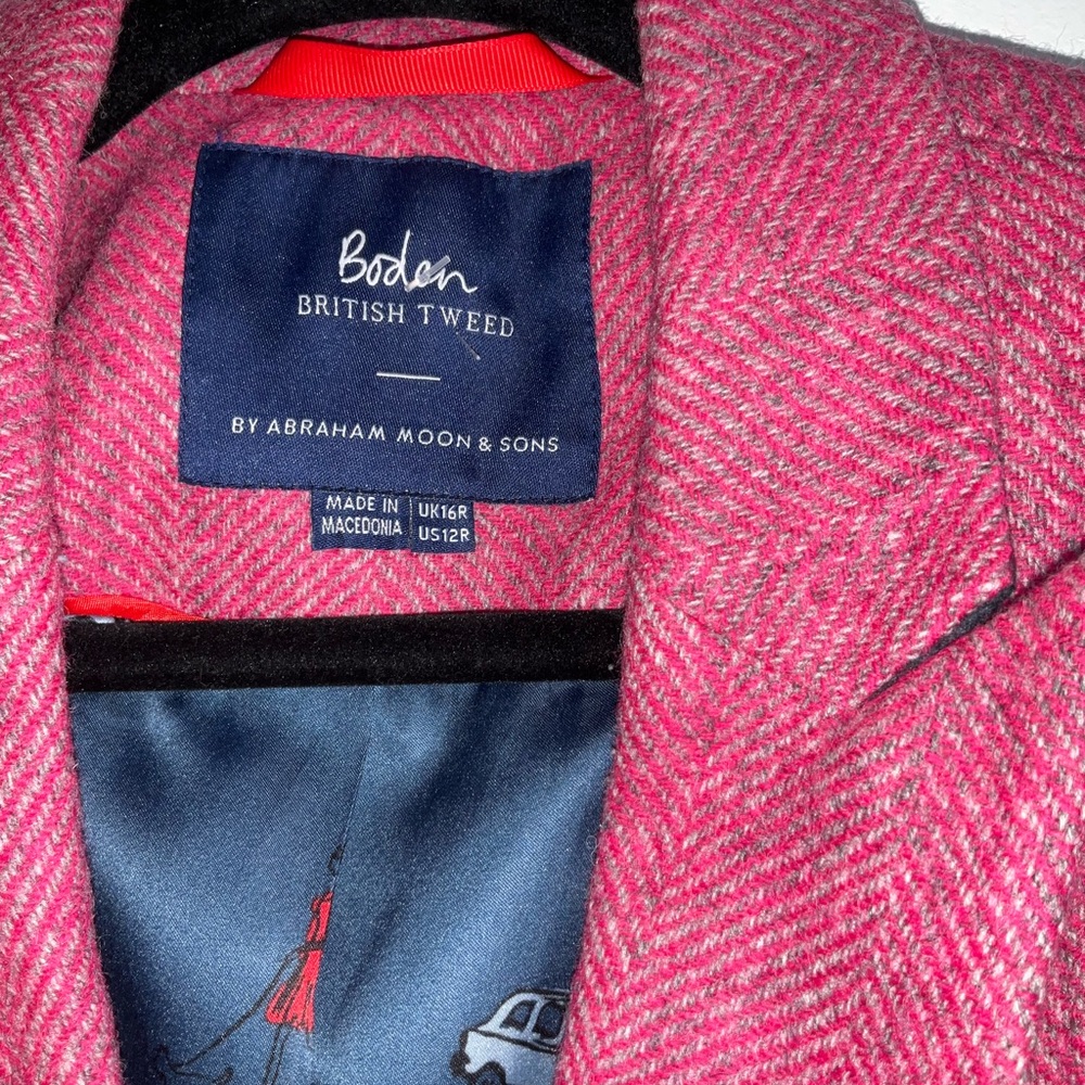 Boden Pink British Tweed Blazer - Picture 3 of 8